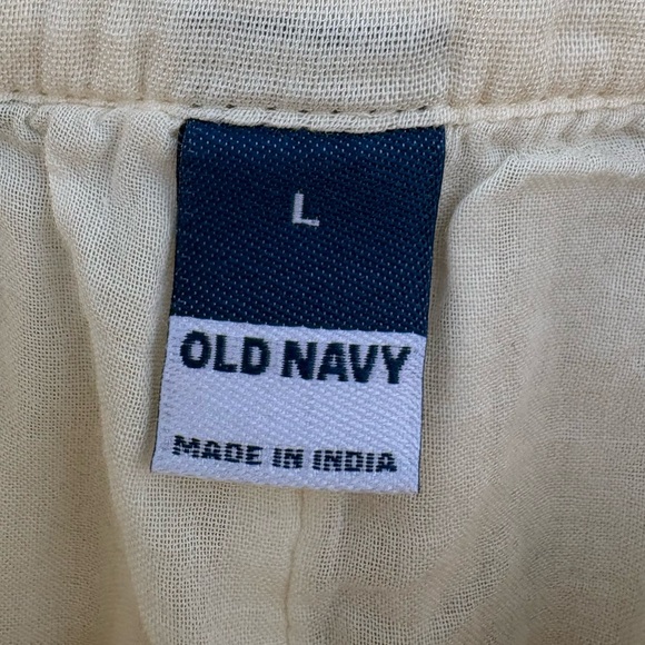 Old Navy Large Maxi Dress Cream Dainty Embroidered Floral Peasant Tiered Pockets - Picture 5 of 14